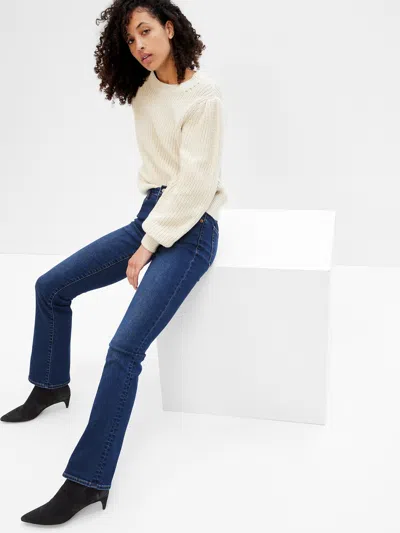 Gap Mid Rise Baby Boot Jeans With Washwell In Dark Wash