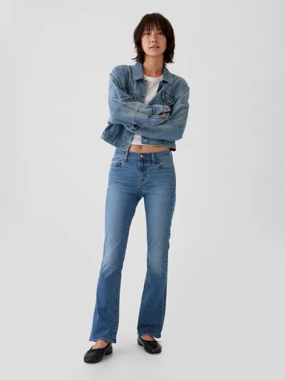 Gap Mid Rise Baby Boot Jeans In Medium Indigo