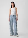 GAP MID RISE CARGO BAGGY JEANS