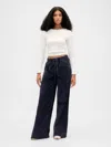 Gap Mid Rise Corduroy Baggy Pants In Blue