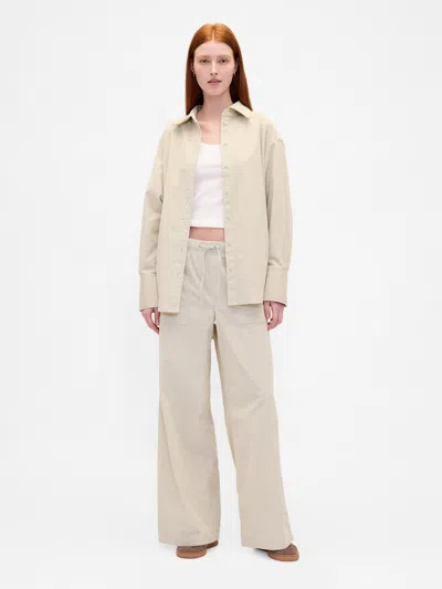 Gap Mid Rise Corduroy Baggy Pants In Neutral
