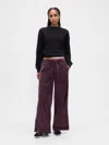 Gap Mid Rise Corduroy Baggy Pants In Purple