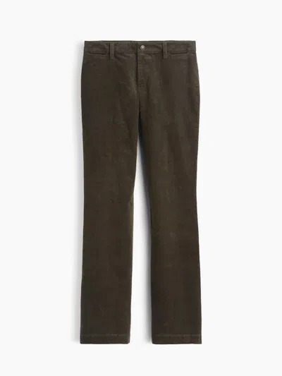 Gap Mid Rise Corduroy Relaxed Flare Pants In Metallic