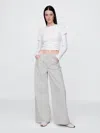 Gap Mid Rise Denim Stripe Baggy Jeans In Blue Indigo Stripe