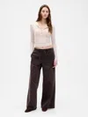 Gap Mid Rise Easy Baggy Pants In Brown