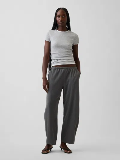 Gap Mid Rise Easy Barrel Ankle Pants In Gray