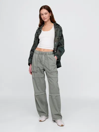 Gap Mid Rise Easy Utility Barrel Pants In Mesculen Green