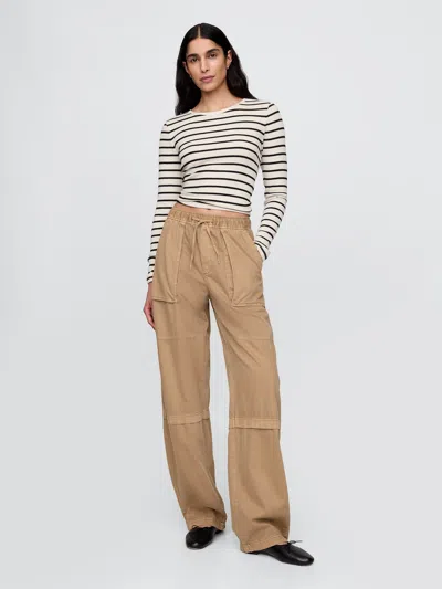Gap Mid Rise Easy Utility Barrel Pants In Mojave Tan