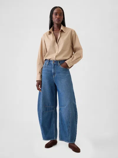 Gap Mid Rise Horseshoe Jeans In Dark Blue Indigo
