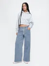 Gap Mid Rise Knit Easy Baggy Jeans In Light Indigo