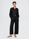 Gap Mid Rise Linen-blend Easy Barrel Pants In Basic Black