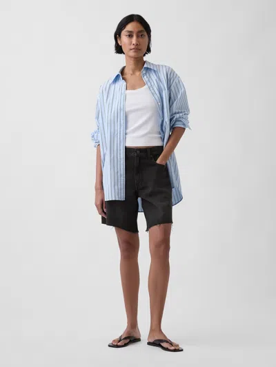 Gap Mid Rise Loose Bermuda Shorts In Black