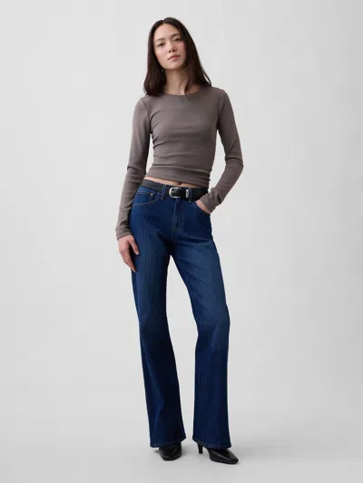 Gap Mid Rise Relaxed Boot Jeans In Blue