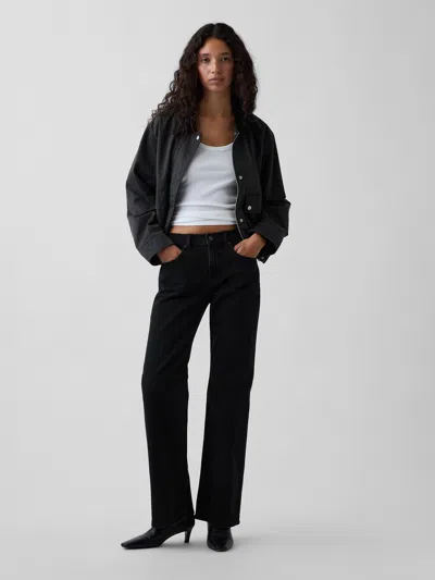 Gap Mid Rise Relaxed Flare Jeans In Black Wash