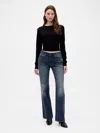 Gap Mid Rise Relaxed Flare Jeans In Blue