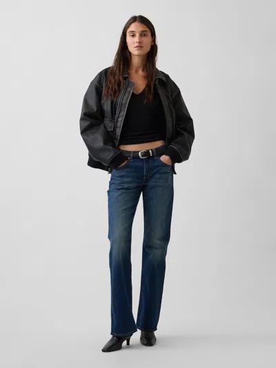 Gap Mid Rise Relaxed Flare Jeans In Dark Wash