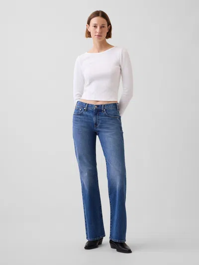 Gap Mid Rise Relaxed Flare Jeans In Medium Wash