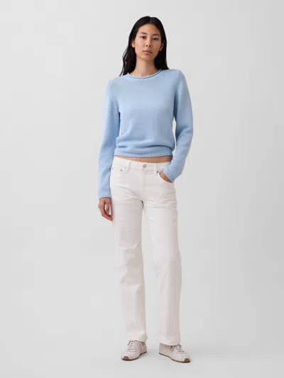 Gap Mid Rise Relaxed Straight Jeans In Blue