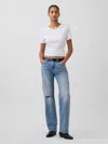 Gap Mid Rise Rigid Relaxed Straight Jeans In Blue