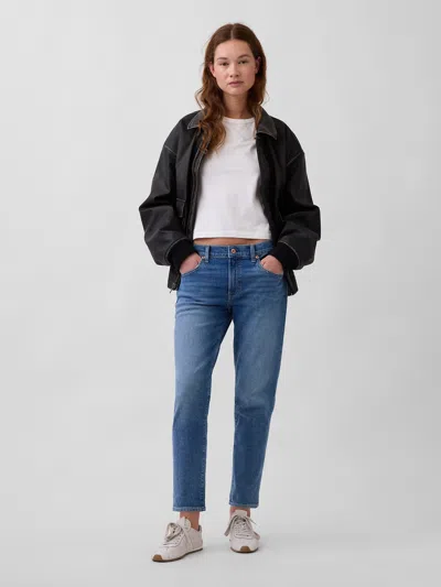 Gap Mid Rise Slim Taper Jeans In Blue