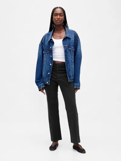 Gap Mid Rise Straight Khakis In Black
