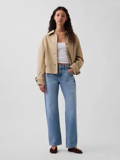 Gap Mid Rise Straight Taper Jeans In Brown