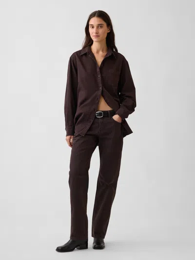 Gap Mid Rise Straight Taper Jeans In Brown