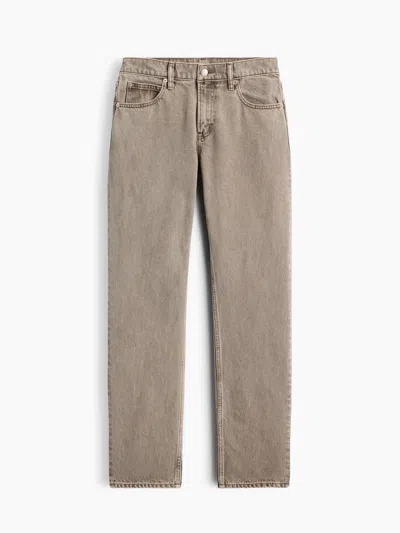 Gap Mid Rise Straight Taper Jeans In Brown Acid Wash