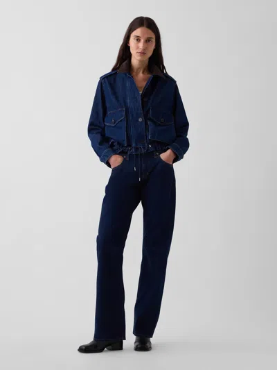 Gap Mid Rise Straight Taper Jeans In Rinse Wash