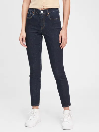 Gap Mid Rise True Skinny Jeans With Washwell In Rinsed