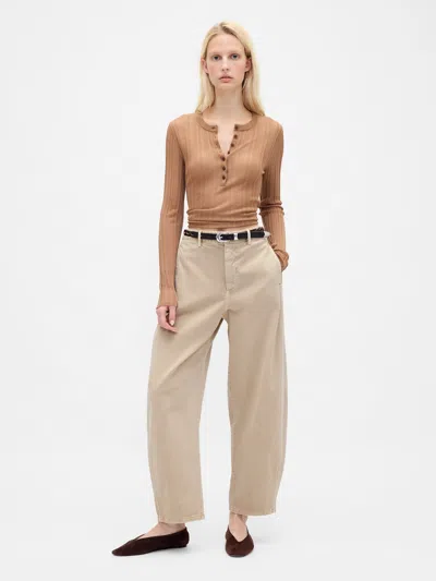 Gap Mid Rise Twill Barrel Pants
