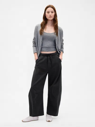 Gap Mid Rise Twill Easy Horseshoe Pants In Black
