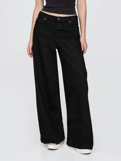 Gap Mid Rise Ultrasoft Baggy Jeans In Black Wash