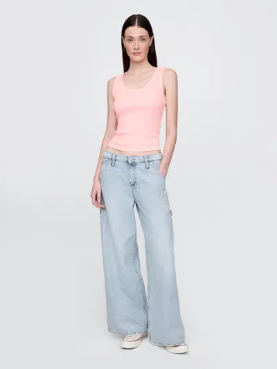 Gap Mid Rise Ultrasoft Baggy Jeans In Light Wash