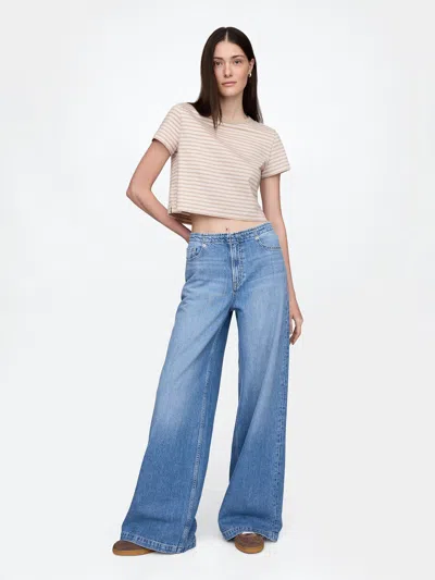 Gap Mid Rise Ultrasoft Baggy Jeans In Medium Indigo