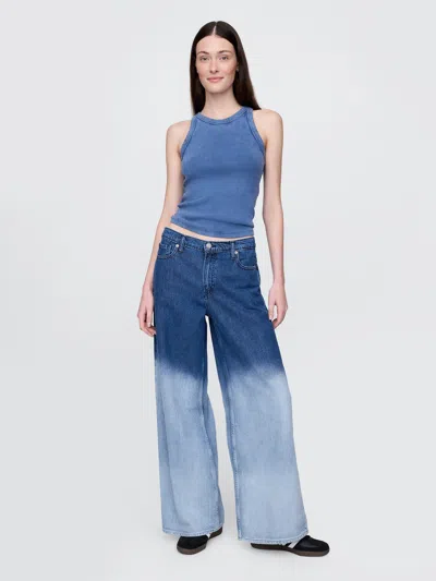 Gap Mid Rise Ultrasoft Baggy Jeans In Medium Indigo