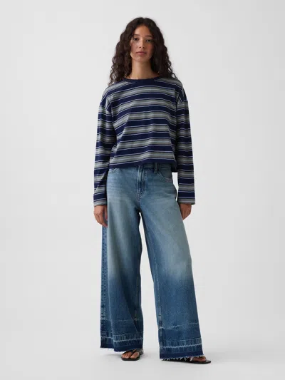 Gap Mid Rise Ultrasoft Baggy Jeans In Medium Indigo