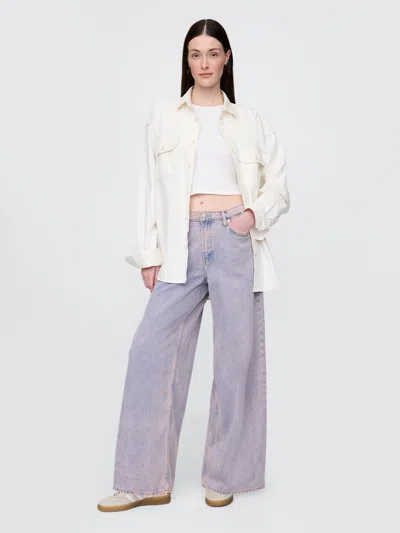 Gap Mid Rise Ultrasoft Baggy Jeans In Rose Mist Pink