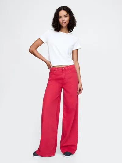 Gap Mid Rise Ultrasoft Baggy Jeans In Modern Red