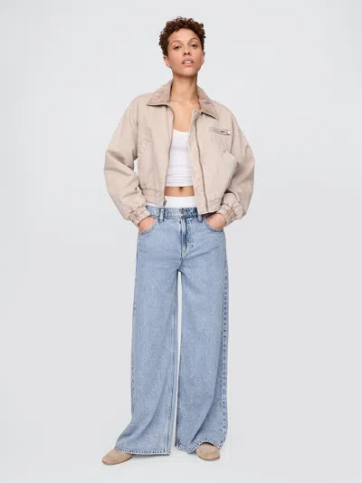Gap Mid Rise Ultrasoft Boxer Baggy Jeans In Medium Wash
