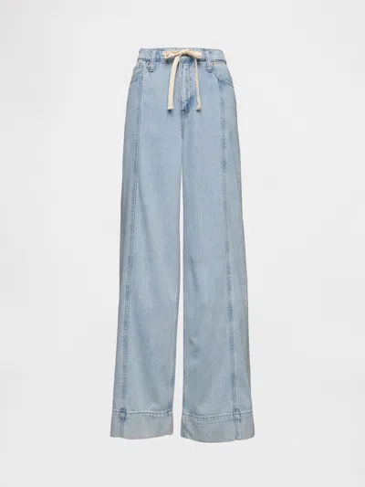 Gap Mid Rise Ultrasoft Denim Baggy Trousers In Light Indigo