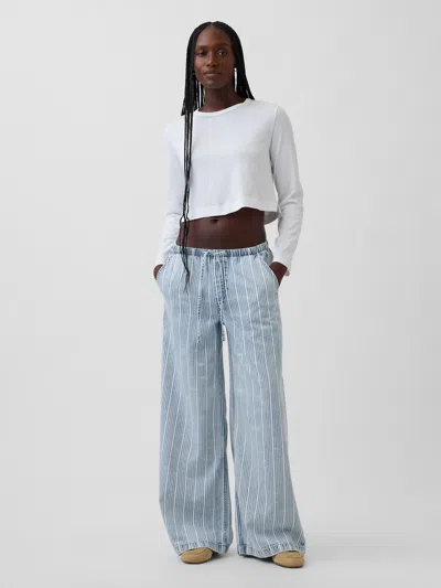 Gap Mid Rise Ultrasoft Easy Baggy Jeans In Blue