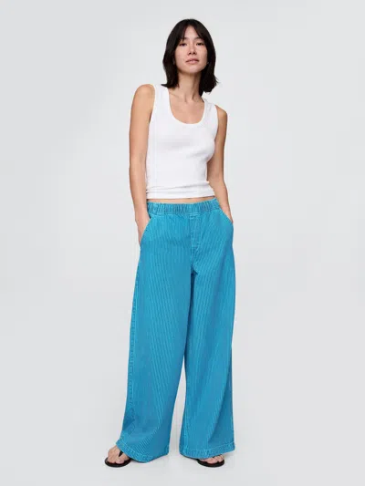 Gap Mid Rise Ultrasoft Easy Baggy Jeans In Cyan Blue
