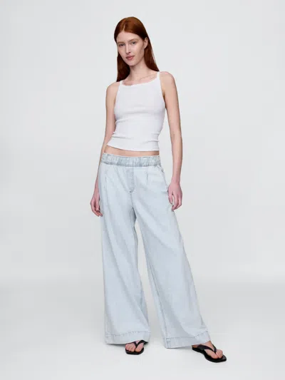 Gap Mid Rise Ultrasoft Easy Baggy Jeans In Light Indigo