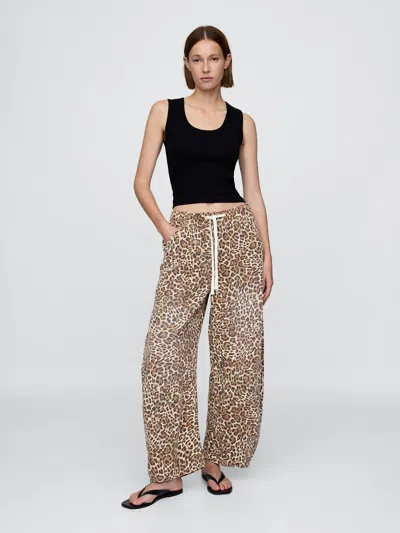 Gap Mid Rise Ultrasoft Easy Horseshoe Jeans In Leopard Brown