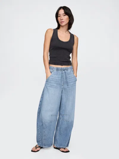Gap Mid Rise Ultrasoft Easy Horseshoe Jeans In Medium Wash