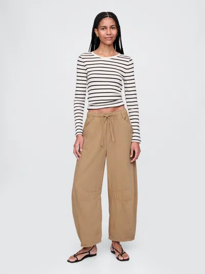 Gap Mid Rise Ultrasoft Easy Horseshoe Jeans In Mojave Tan