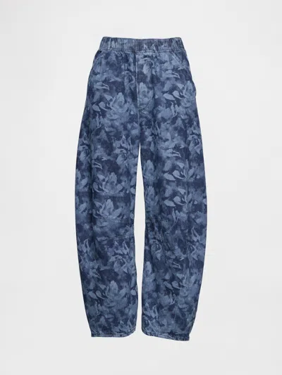 Gap Mid Rise Ultrasoft Easy Horseshoe Jeans In Navy Blue Floral