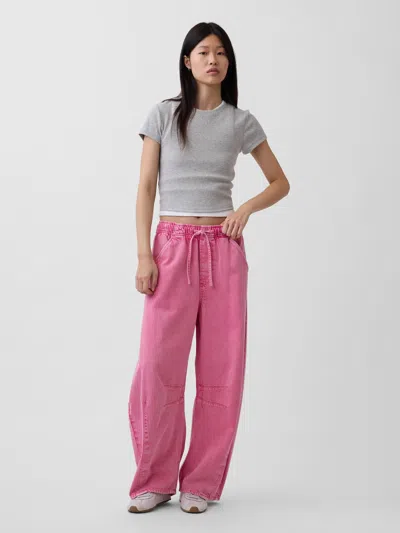 Gap Mid Rise Ultrasoft Horseshoe Jeans In Pink