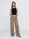 Gap Mid Rise Ultrasoft Leopard Baggy Jeans